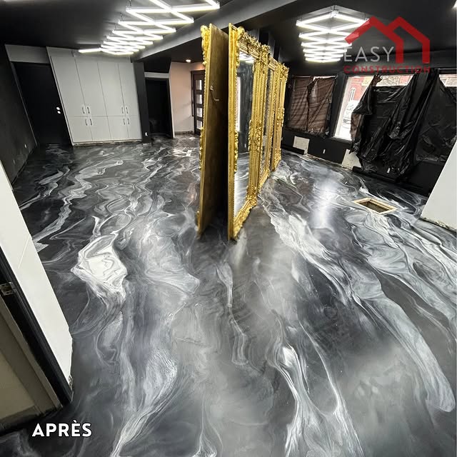 Projet Revêtement époxy à Garage métallique cuivre · Candiac